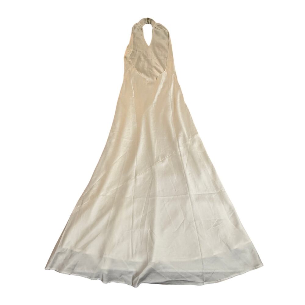 NWOT Show Me Your Mumu Size Small Jasmine Halter Maxi Dress Ivory Luxe Formal - Picture 3 of 10